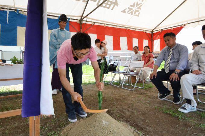 福岡県糟屋郡粕屋町02　注文住宅建築現場リポート①　～地鎮祭～