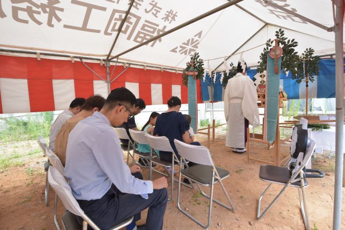 福岡市中央区02　注文住宅建築現場リポート①　～地鎮祭～