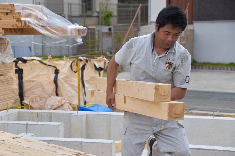 「大野城市03」注文住宅現場リポート②【木工事】【土台敷き】
