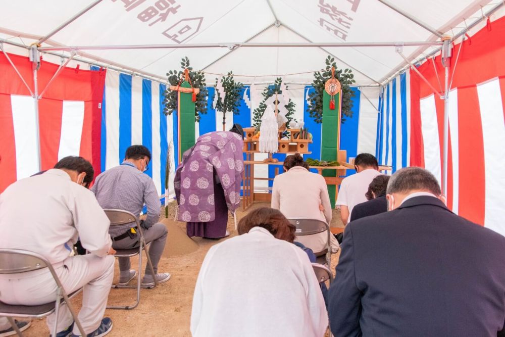「福岡市東区青葉01」注文住宅現場リポート①【地鎮祭】
