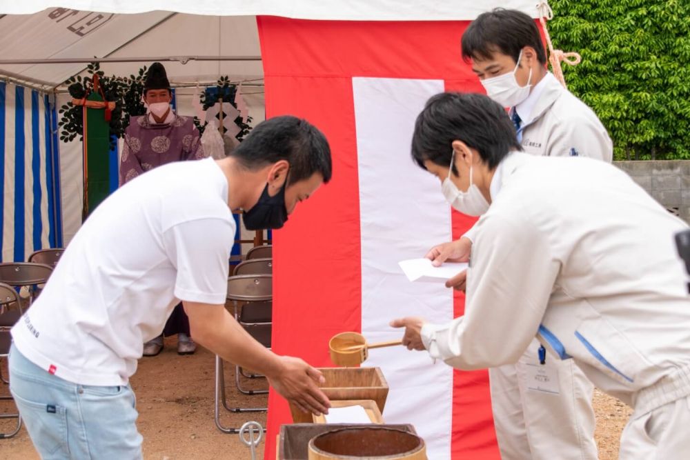 「福岡市東区青葉01」注文住宅現場リポート①【地鎮祭】