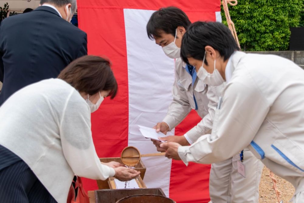 福岡市東区青葉01　注文住宅建築現場リポート①　～地鎮祭～