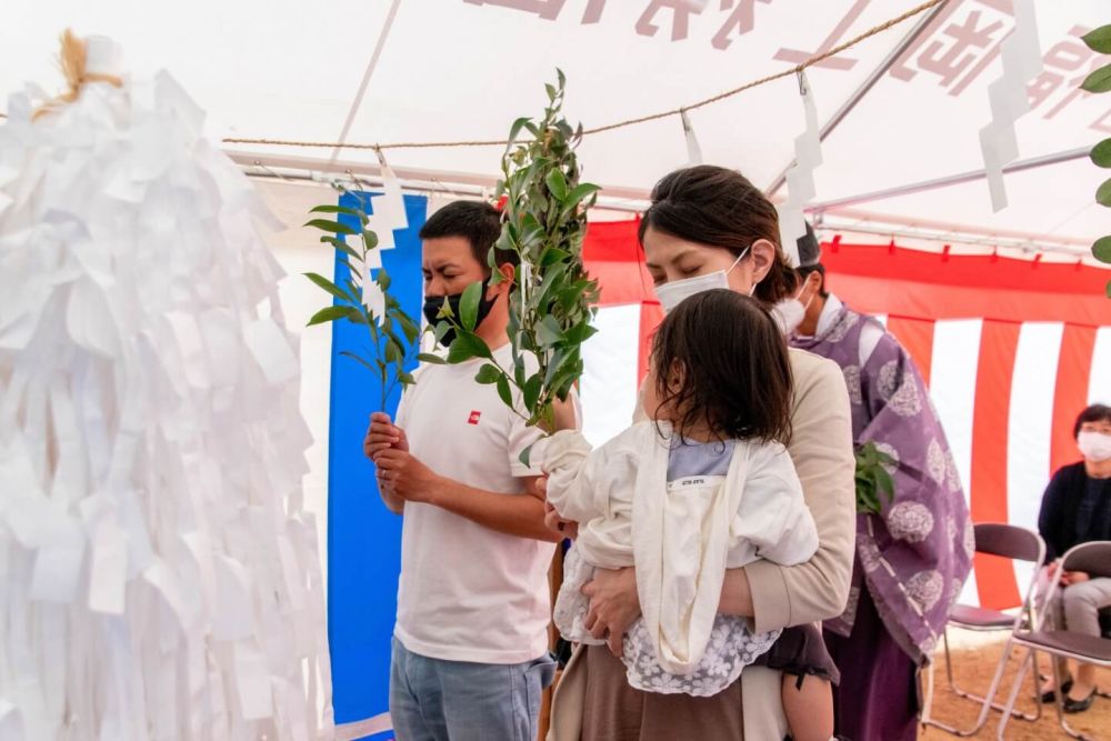 福岡市東区青葉01　注文住宅建築現場リポート①　～地鎮祭～