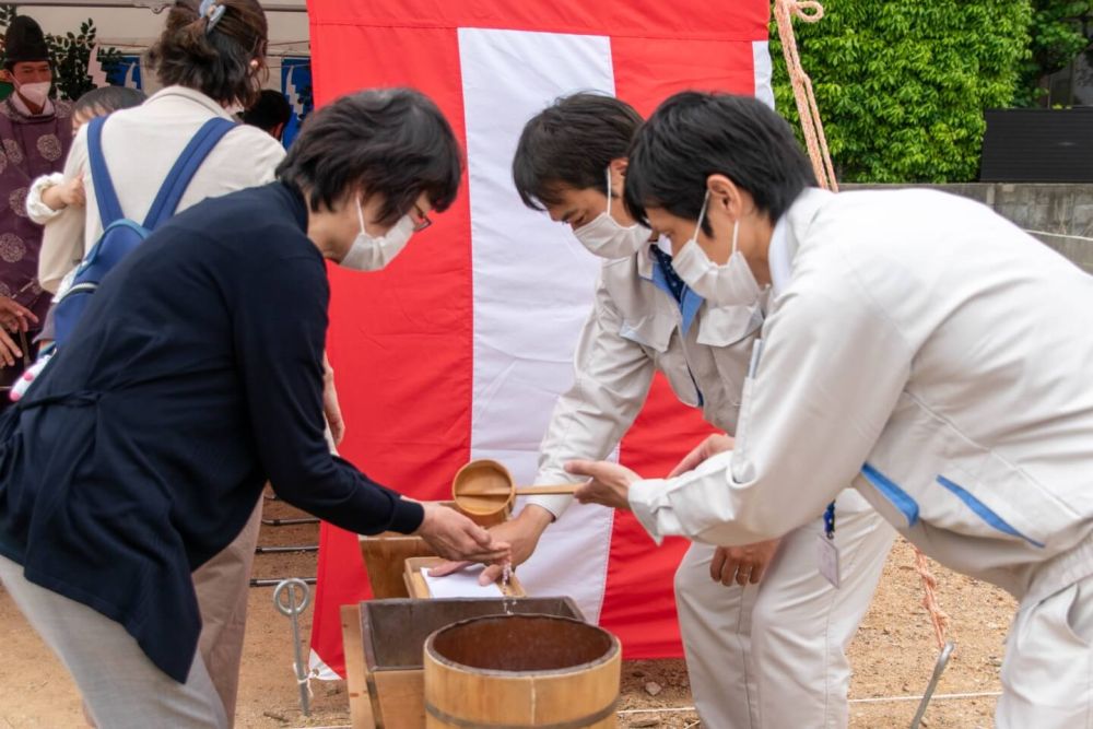 「福岡市東区青葉01」注文住宅現場リポート①【地鎮祭】