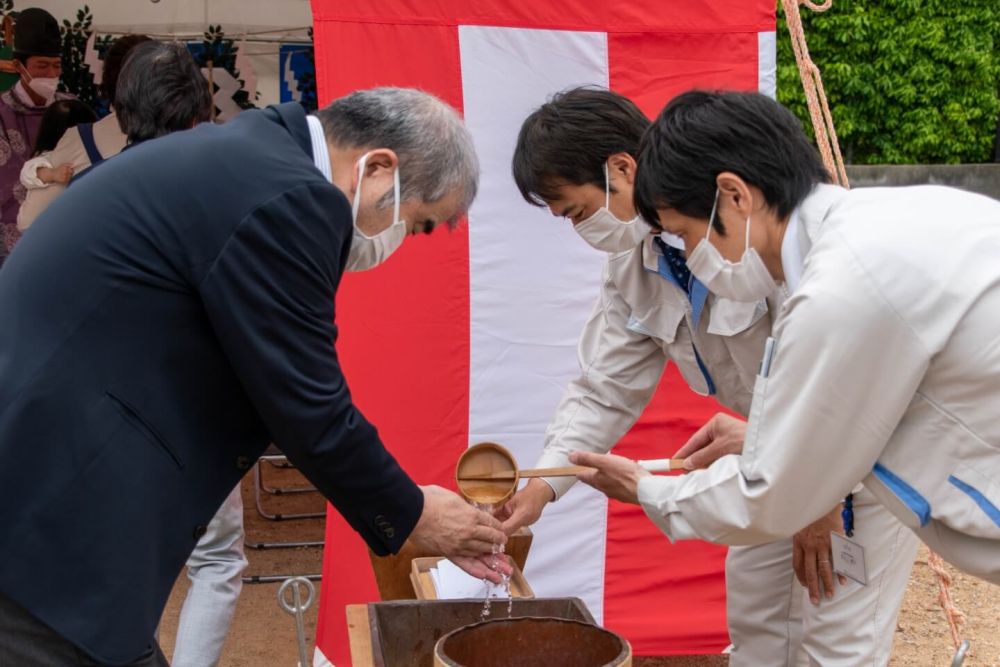 「福岡市東区青葉01」注文住宅現場リポート①【地鎮祭】