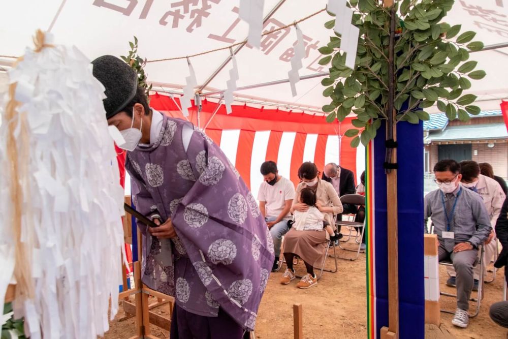 「福岡市東区青葉01」注文住宅現場リポート①【地鎮祭】