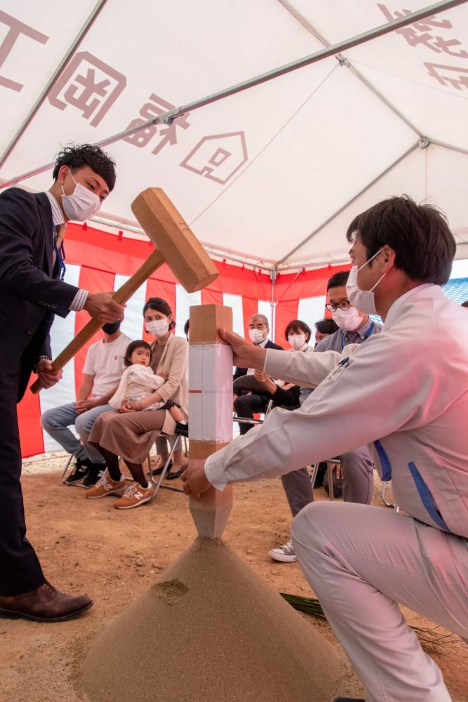 「福岡市東区青葉01」注文住宅現場リポート①【地鎮祭】