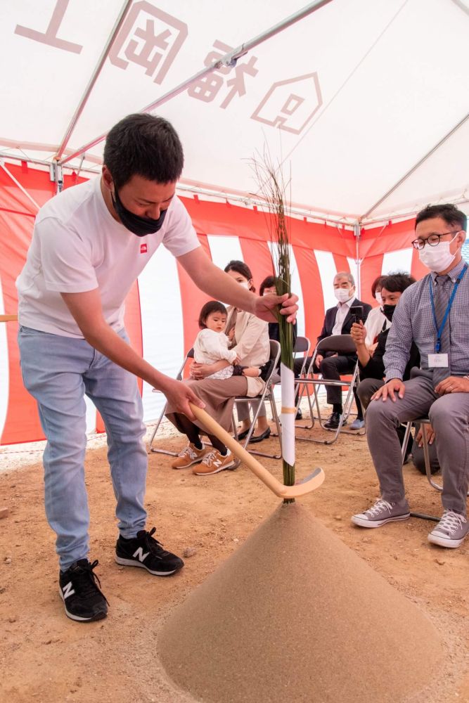 福岡市東区青葉01　注文住宅建築現場リポート①　～地鎮祭～