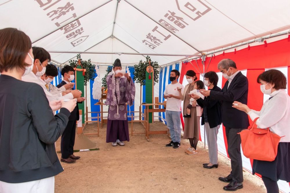 福岡市東区青葉01　注文住宅建築現場リポート①　～地鎮祭～