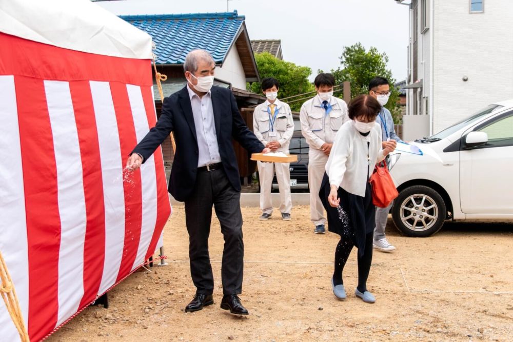 福岡市東区青葉01　注文住宅建築現場リポート①　～地鎮祭～