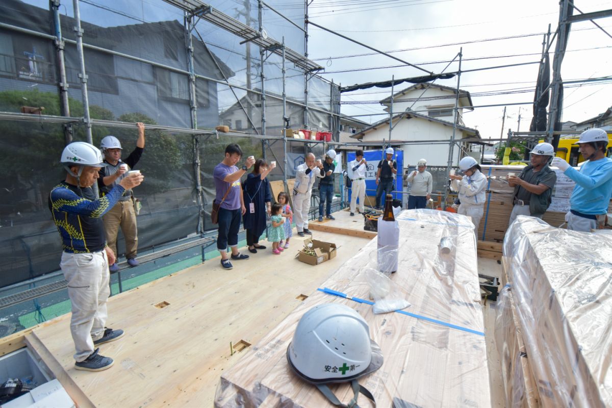 福岡県福岡市早良区11　注文住宅建築現場リポート③　～上棟式～