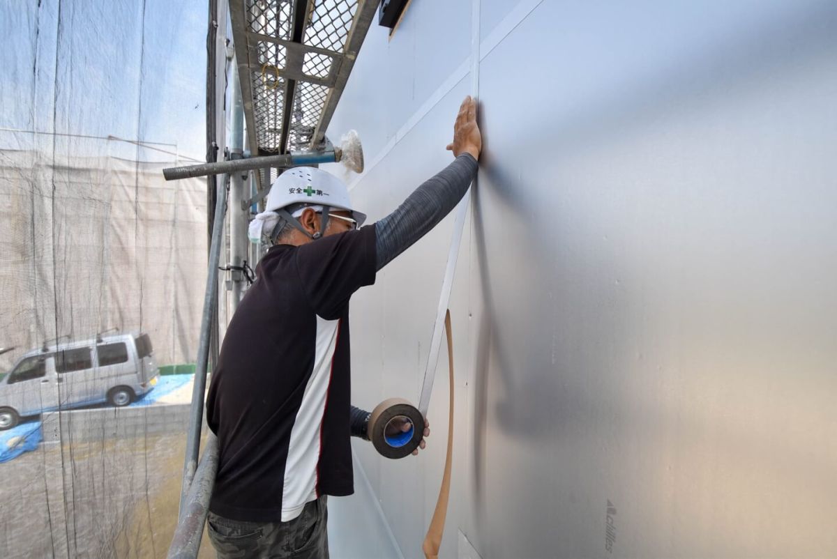 福岡県春日市10　注文住宅建築現場リポート④　～気密テープ～