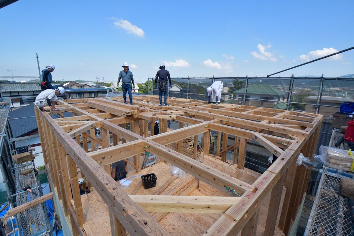 福岡県糟屋郡志免町06　注文住宅建築現場リポート③　～上棟式・前編～