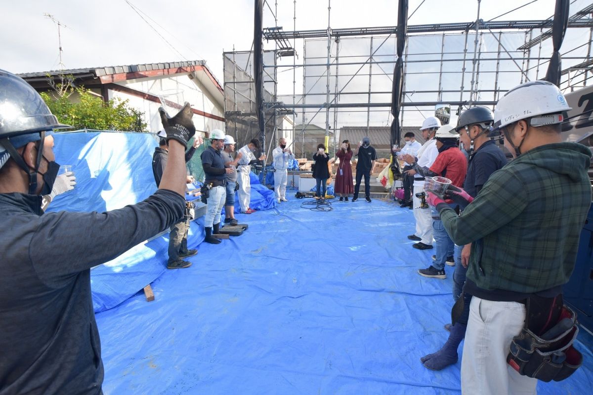 福岡県糟屋郡志免町06　注文住宅建築現場リポート③　～上棟式・前編～