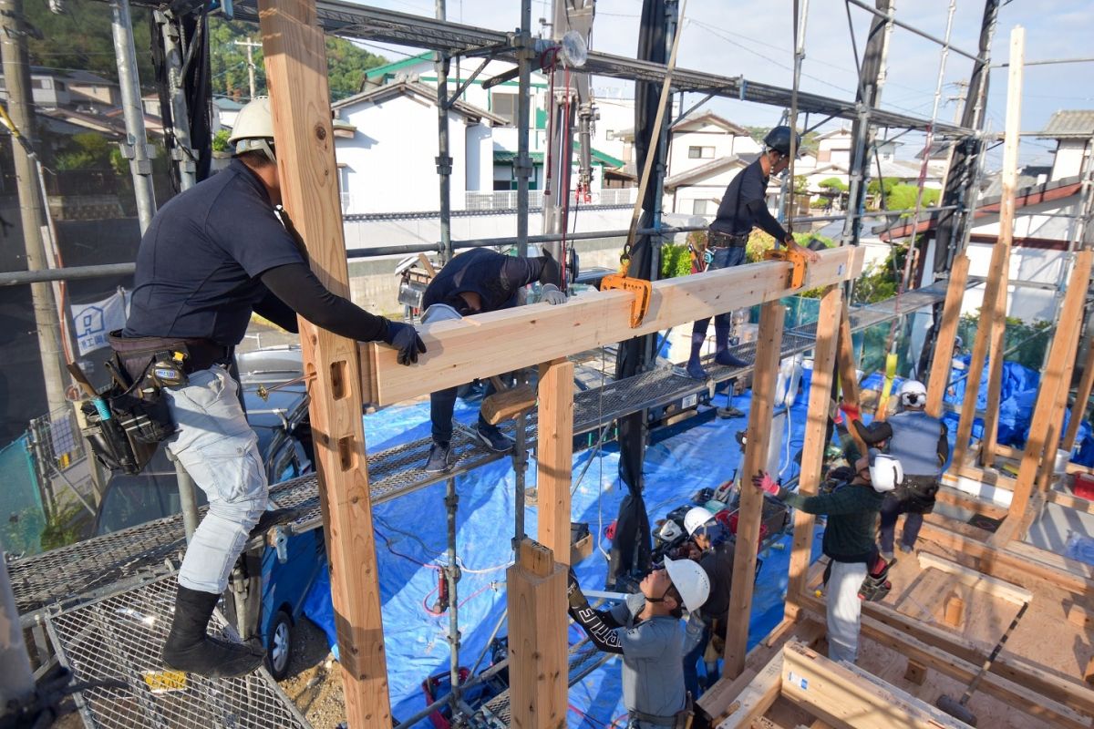 福岡県糟屋郡志免町06　注文住宅建築現場リポート③　～上棟式・前編～