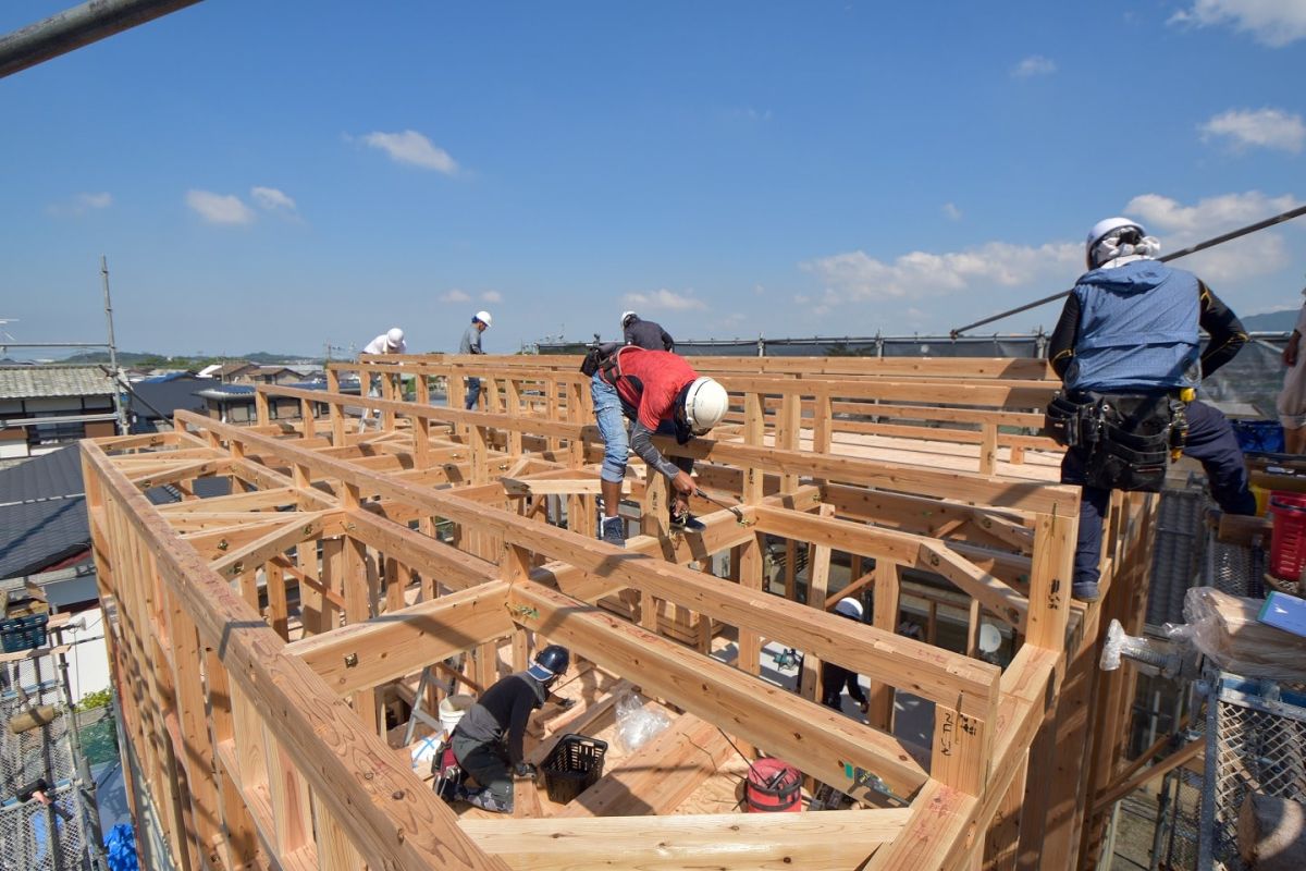 福岡県糟屋郡志免町06　注文住宅建築現場リポート③　～上棟式・前編～