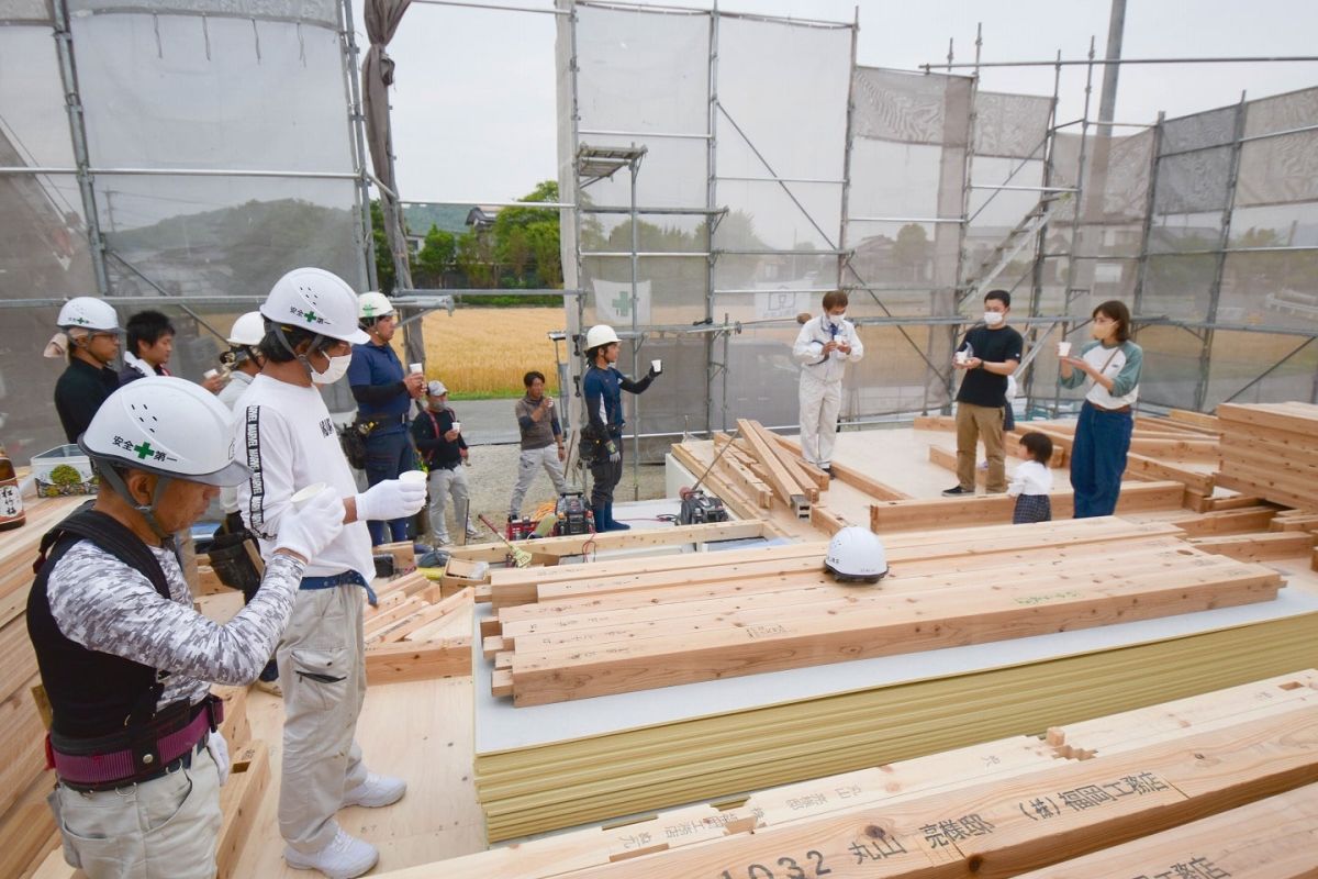 福岡県朝倉郡筑前町04　注文住宅建築現場リポート③ ～上棟式・前編～