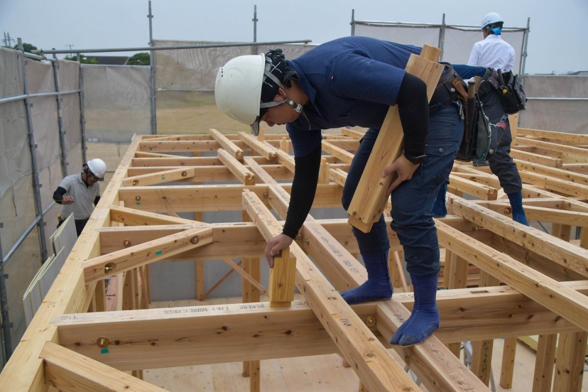 福岡県朝倉郡筑前町04　注文住宅建築現場リポート③ ～上棟式・前編～