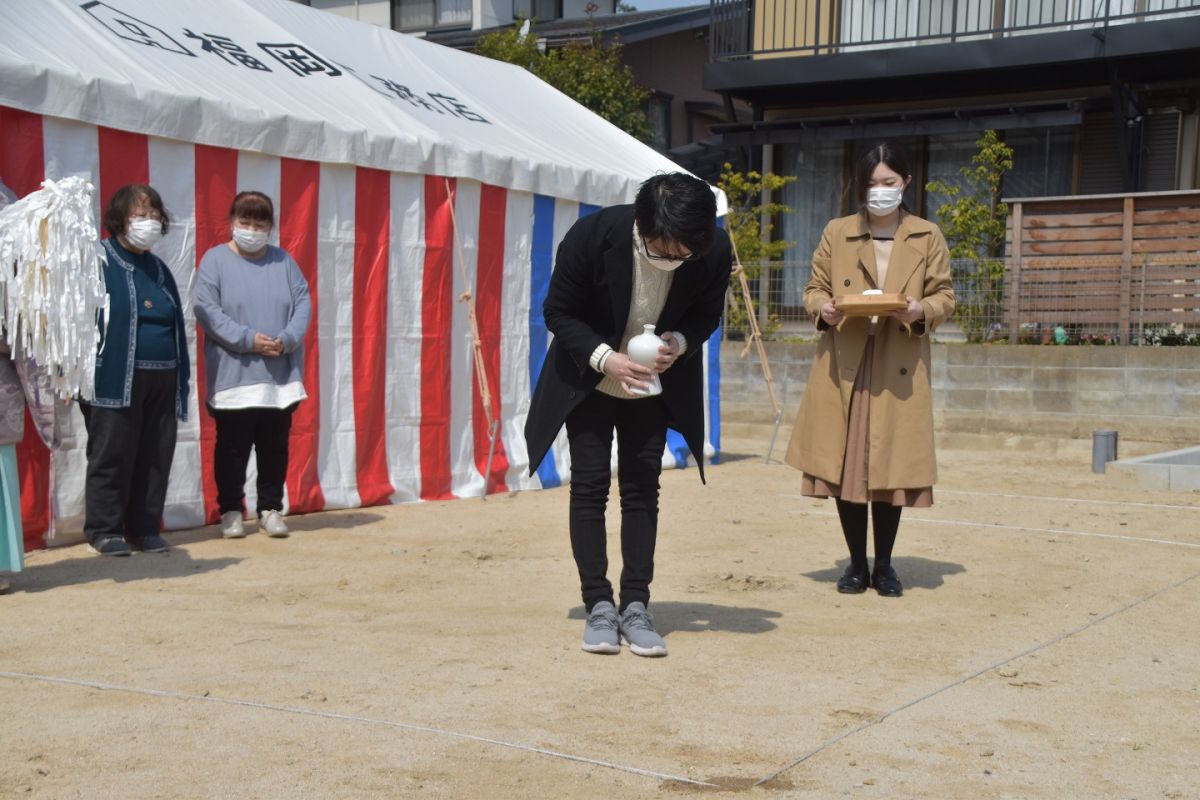 福岡県筑紫野市10　注文住宅建築現場リポート①　～地鎮祭〜