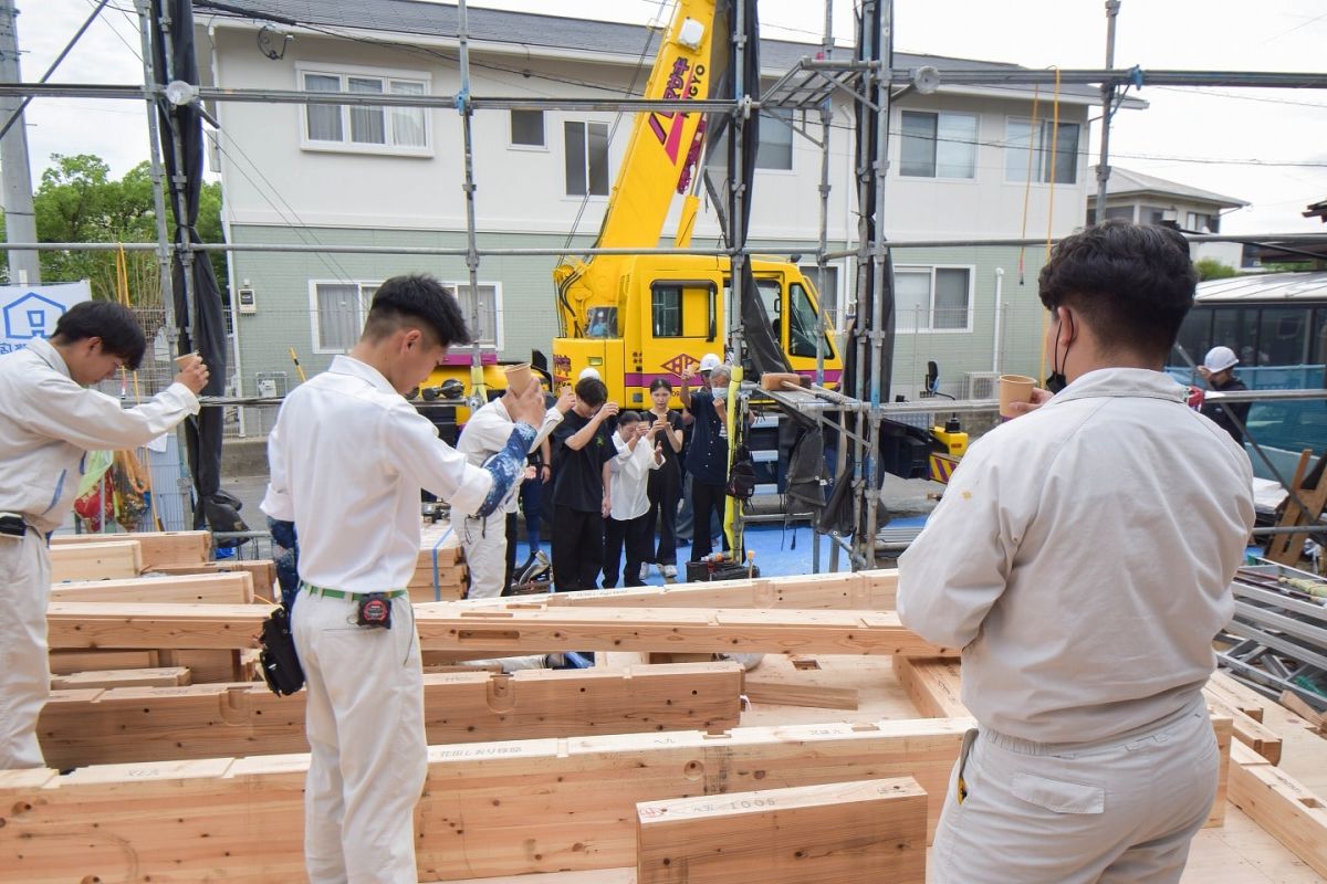 「福岡市早良区有田01」注文住宅現場リポート③【上棟式】