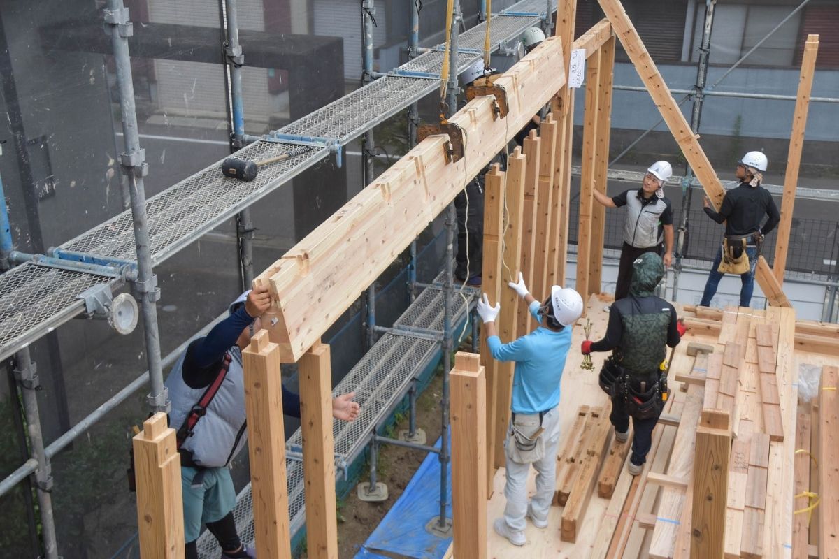 「福岡市早良区有田01」注文住宅現場リポート③【上棟式】
