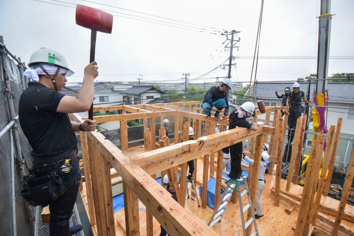 「福岡市早良区有田01」注文住宅現場リポート③【上棟式】