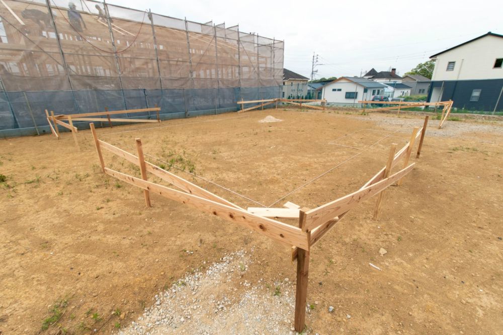 「糟屋郡久山町01」注文住宅現場リポート②【基礎工事】【遣り方】