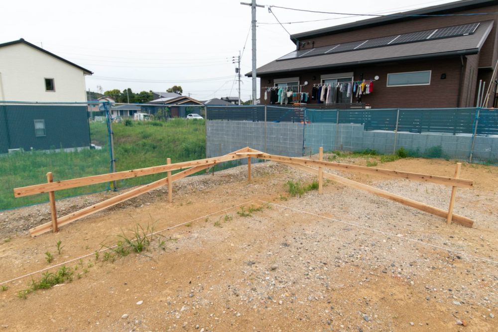 「糟屋郡久山町01」注文住宅現場リポート②【基礎工事】【遣り方】
