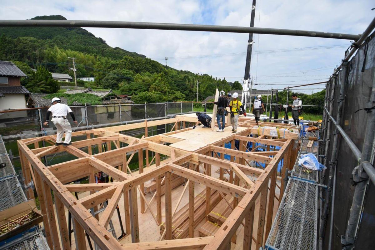「遠賀郡岡垣町01」注文住宅現場リポート③【上棟式】
