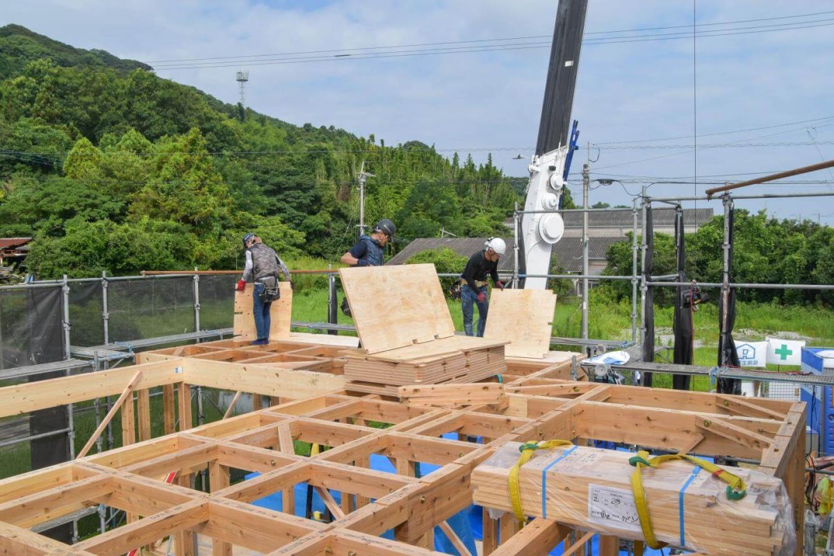 「遠賀郡岡垣町01」注文住宅現場リポート③【上棟式】