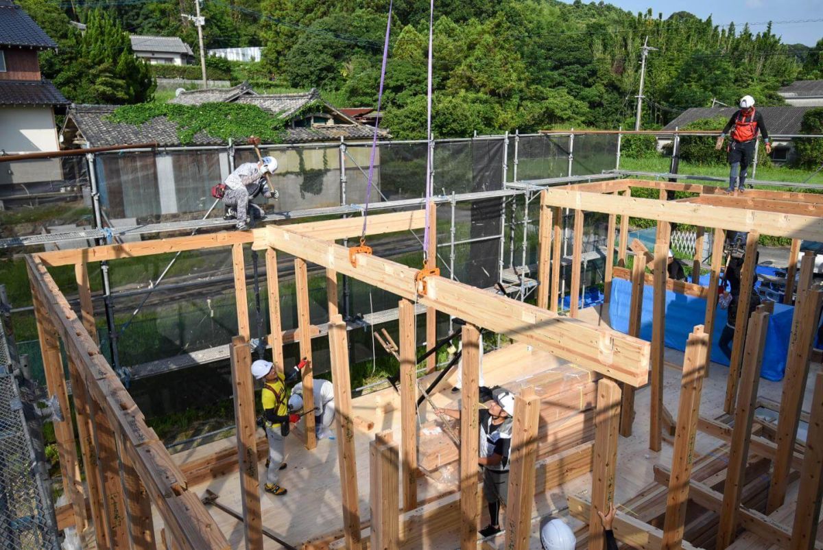 「遠賀郡岡垣町01」注文住宅現場リポート③【上棟式】