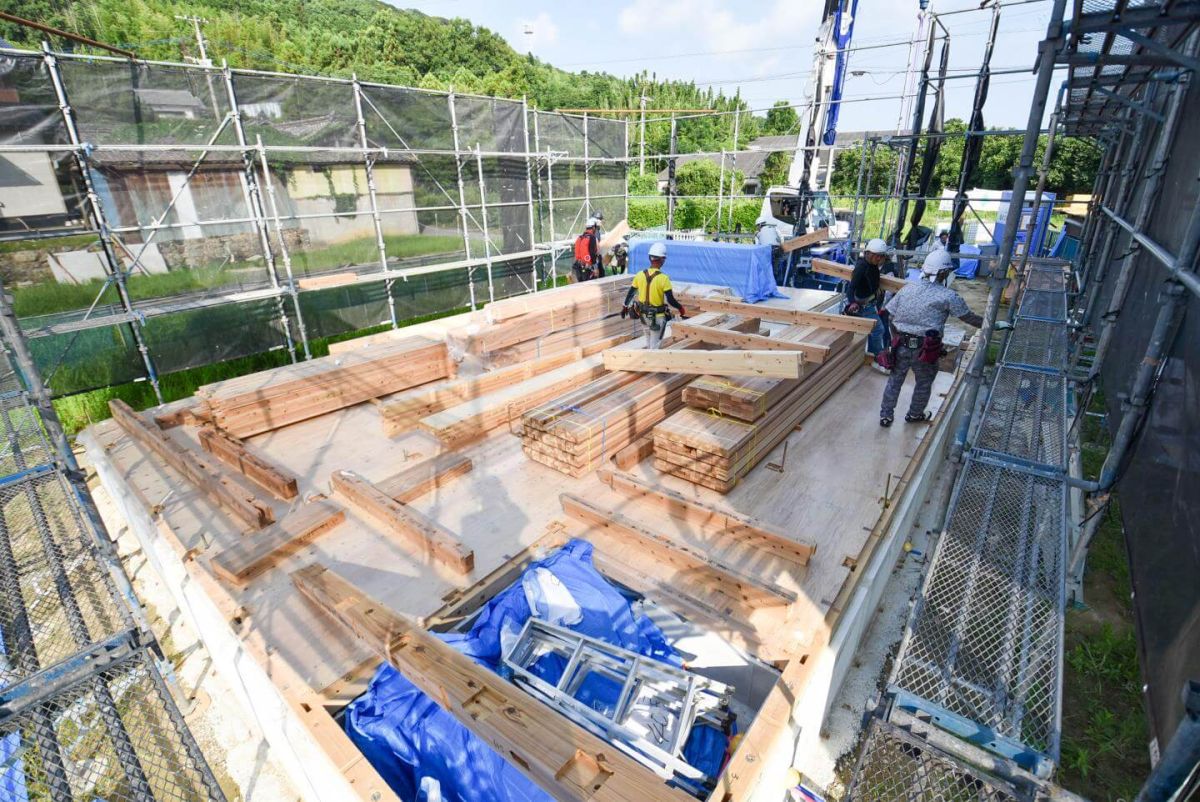 「遠賀郡岡垣町01」注文住宅現場リポート③【上棟式】