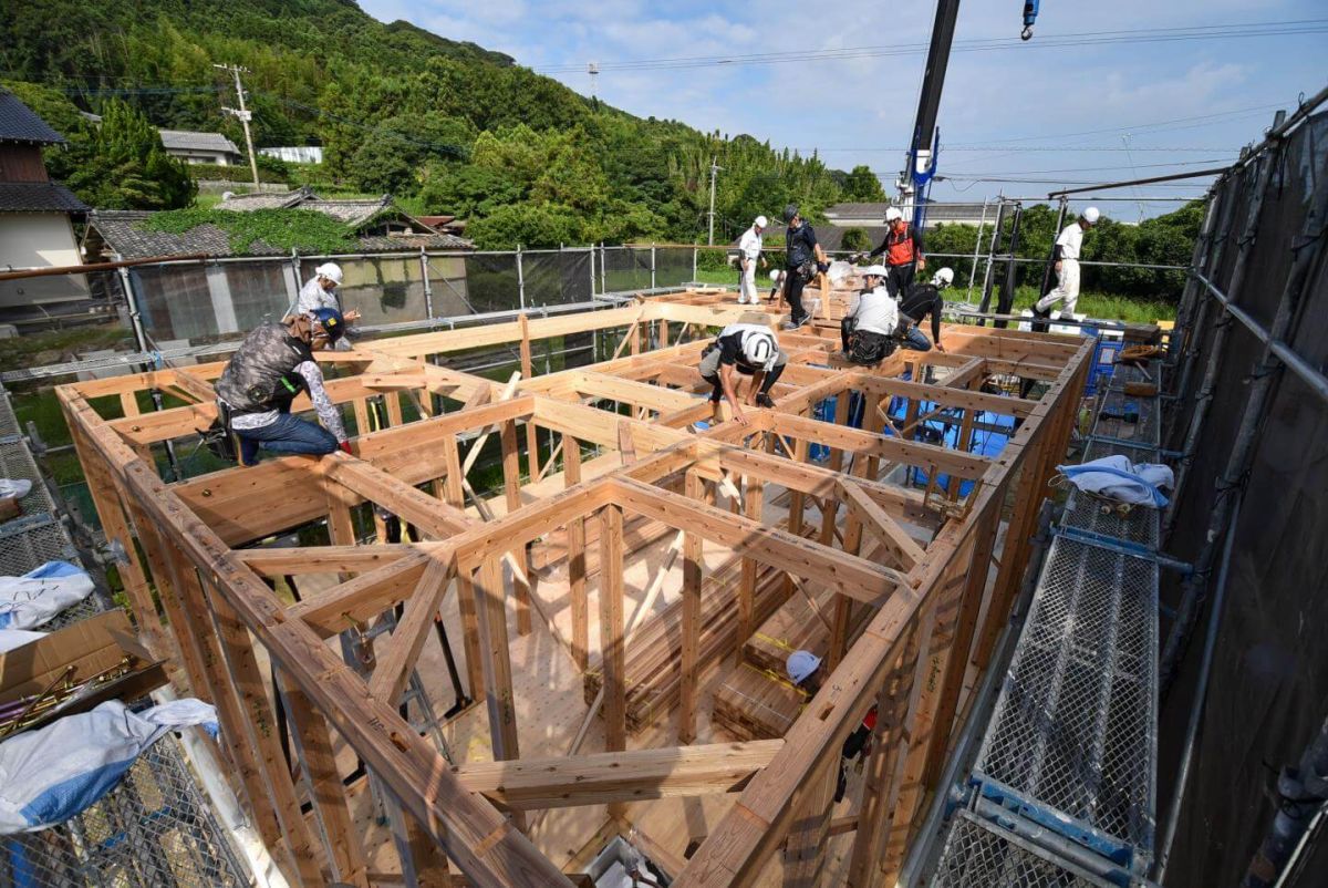 「遠賀郡岡垣町01」注文住宅現場リポート③【上棟式】