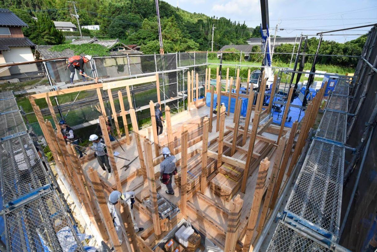 「遠賀郡岡垣町01」注文住宅現場リポート③【上棟式】