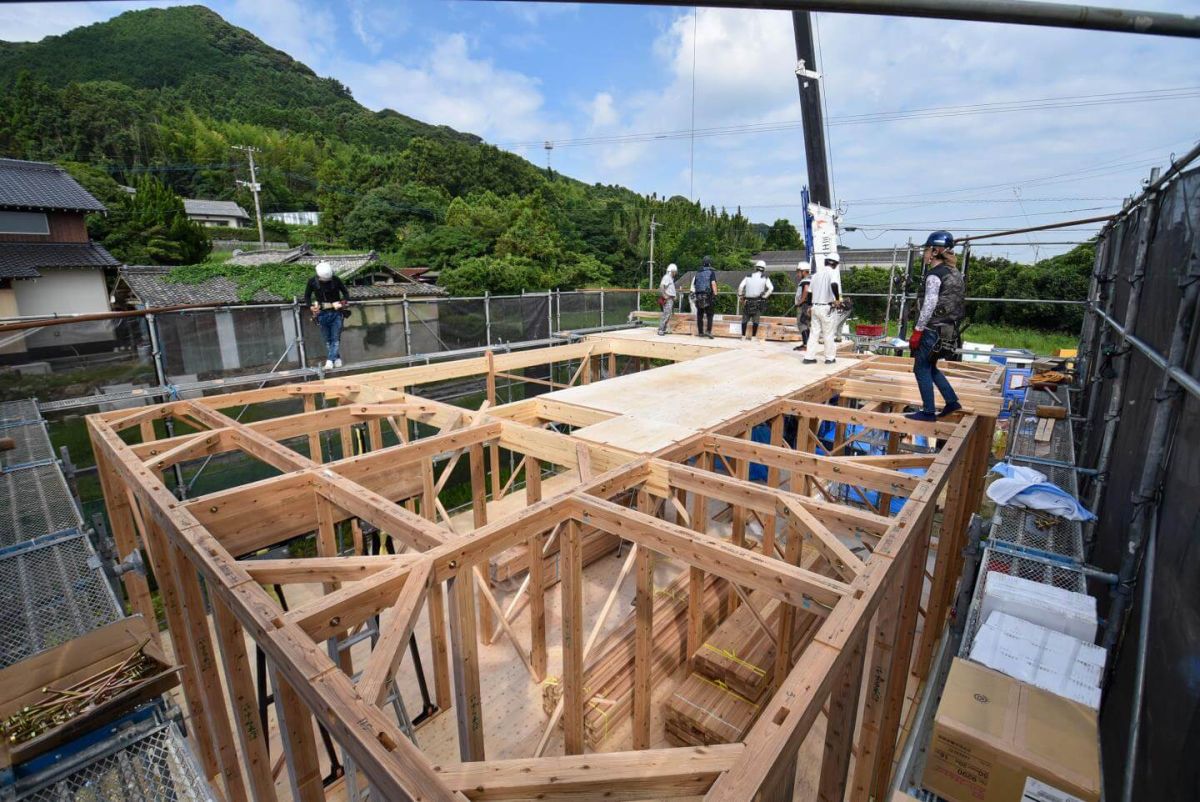 「遠賀郡岡垣町01」注文住宅現場リポート③【上棟式】
