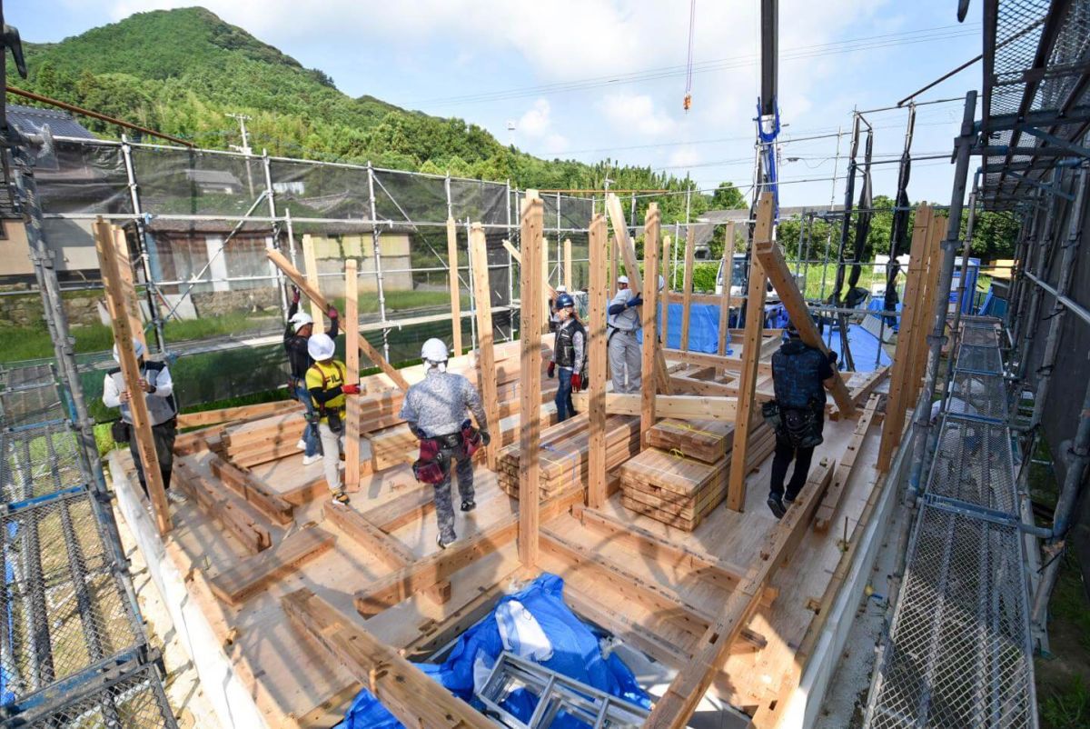 福岡県遠賀郡岡垣町01　注文住宅建築現場リポート③　～上棟式～