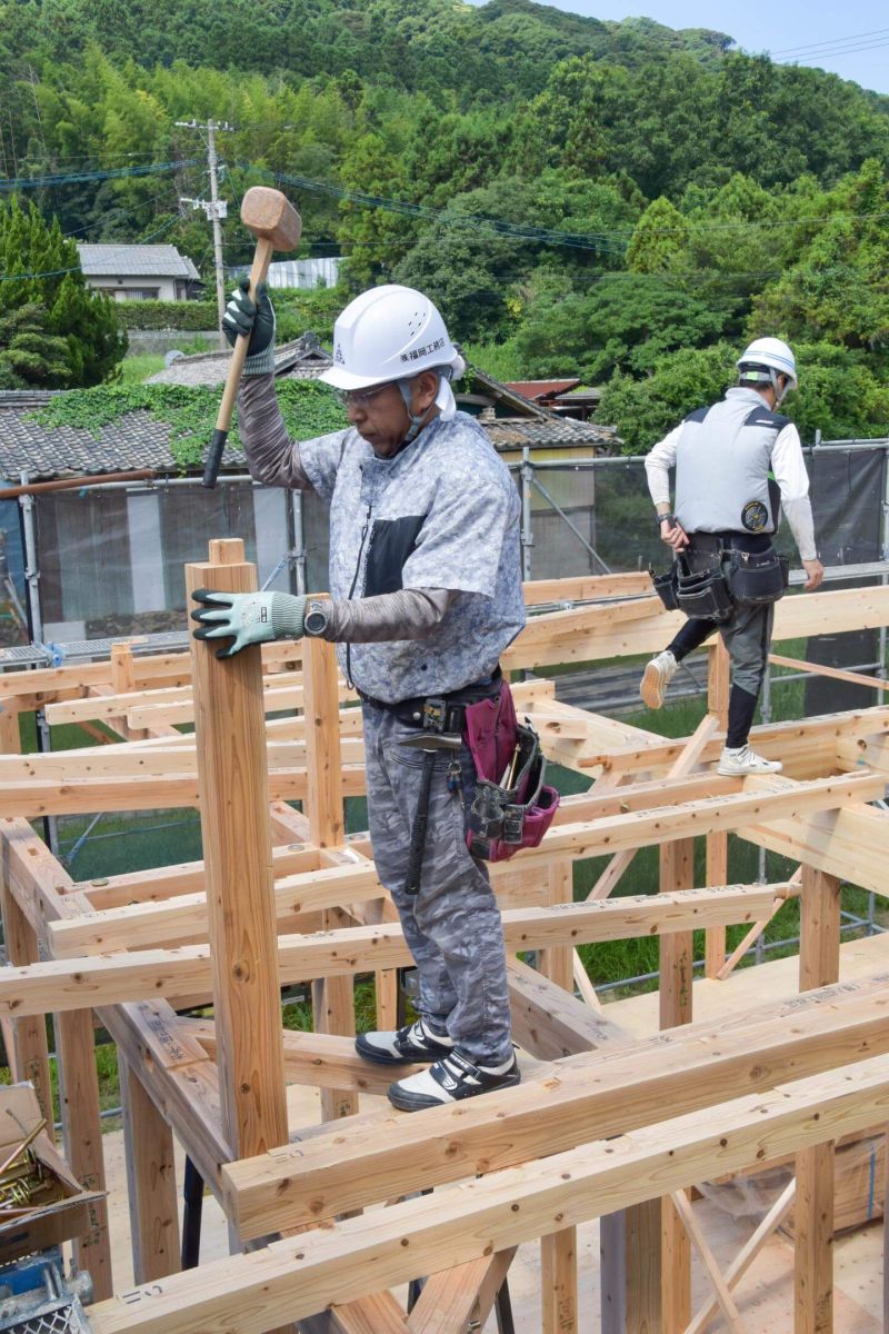 「遠賀郡岡垣町01」注文住宅現場リポート③【上棟式】