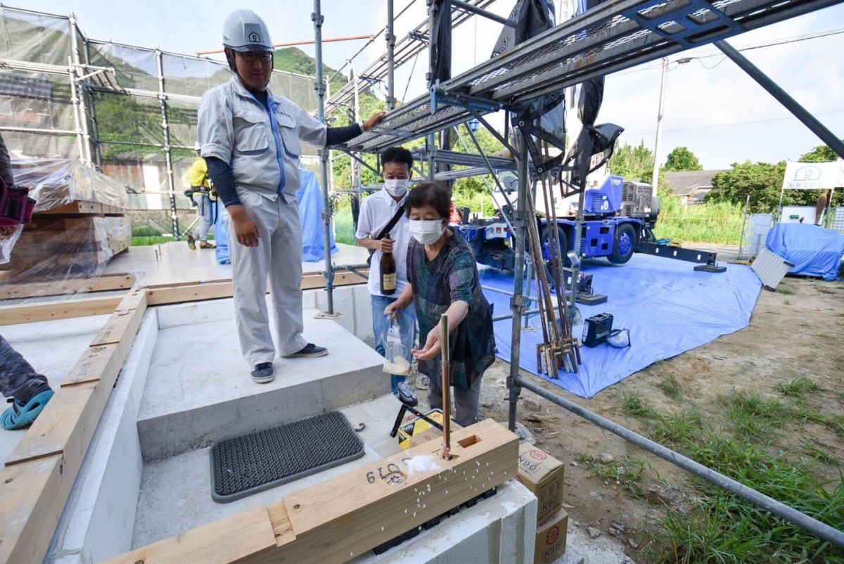 「遠賀郡岡垣町01」注文住宅現場リポート③【上棟式】