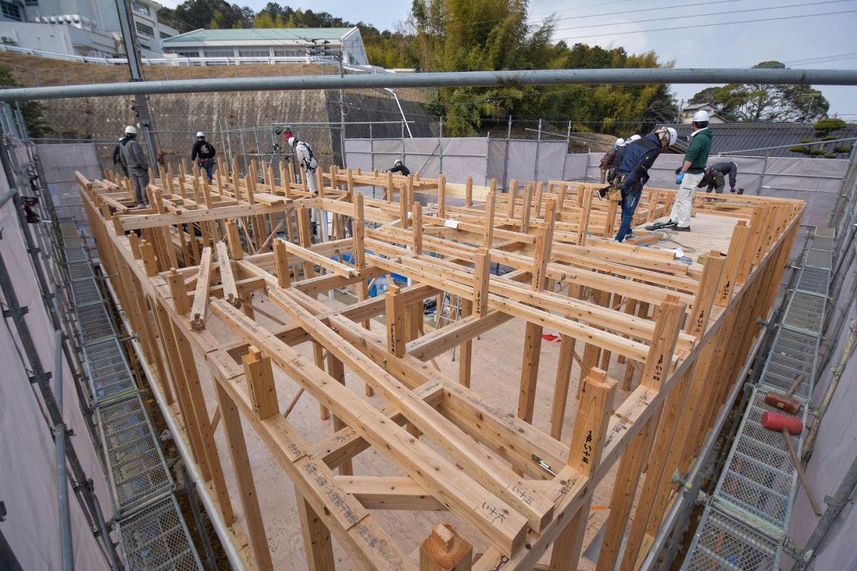 福岡県糟屋郡宇美町03　注文住宅建築現場リポート③　～上棟式・前編～