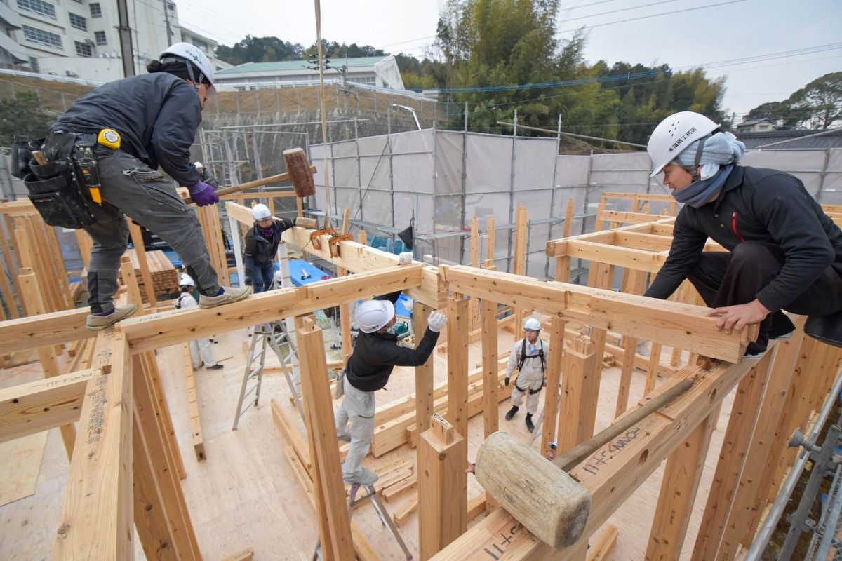 福岡県糟屋郡宇美町03　注文住宅建築現場リポート③　～上棟式・前編～