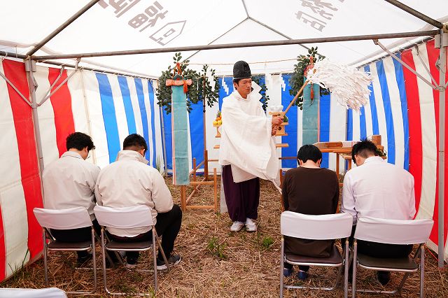 福岡県糟屋郡志免町03　注文住宅建築現場リポート①　～地鎮祭～