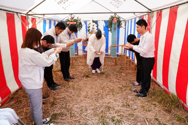 福岡県糟屋郡志免町03　注文住宅建築現場リポート①　～地鎮祭～