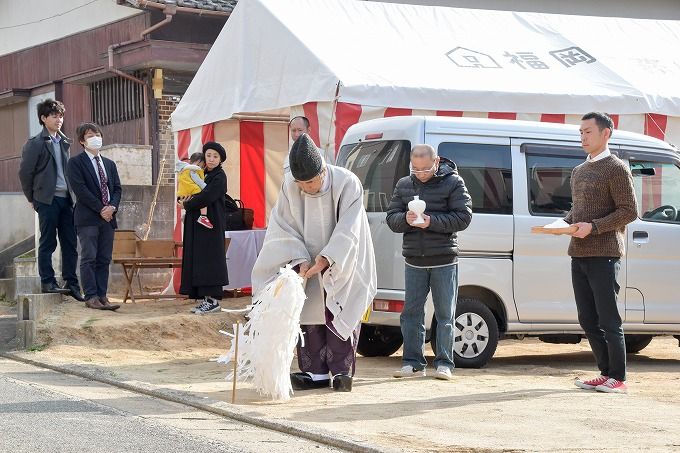 福岡市南区老司02　注文住宅建築現場リポート①　～地鎮祭～