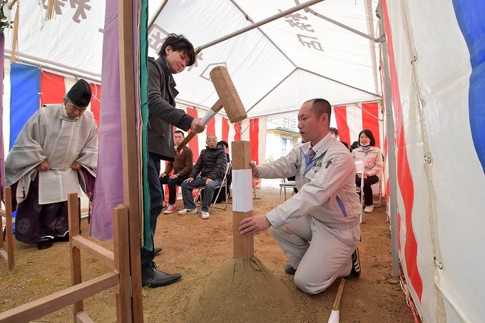 福岡市南区老司02　注文住宅建築現場リポート①　～地鎮祭～