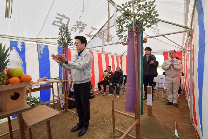 福岡市南区老司02　注文住宅建築現場リポート①　～地鎮祭～