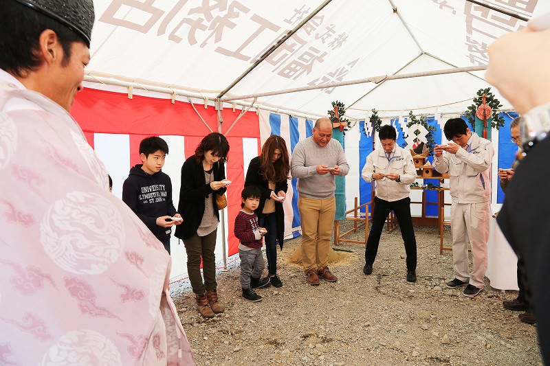 佐賀県三養基郡みやき町原古賀01　注文住宅建築現場リポート①　～地鎮祭～