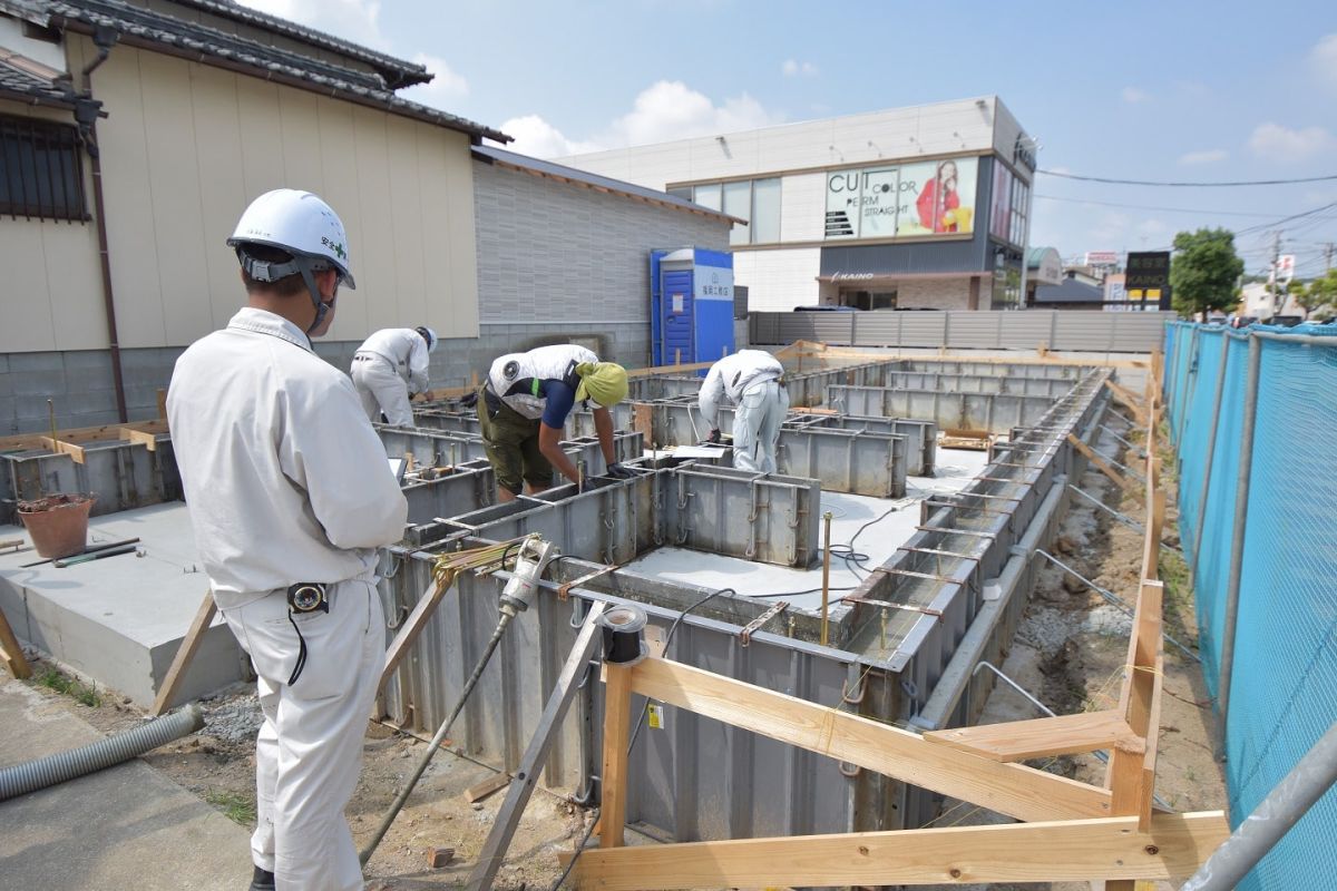 福岡県糟屋郡志免町05　注文住宅建築現場リポート②　～基礎工事・立ち上がりコン～