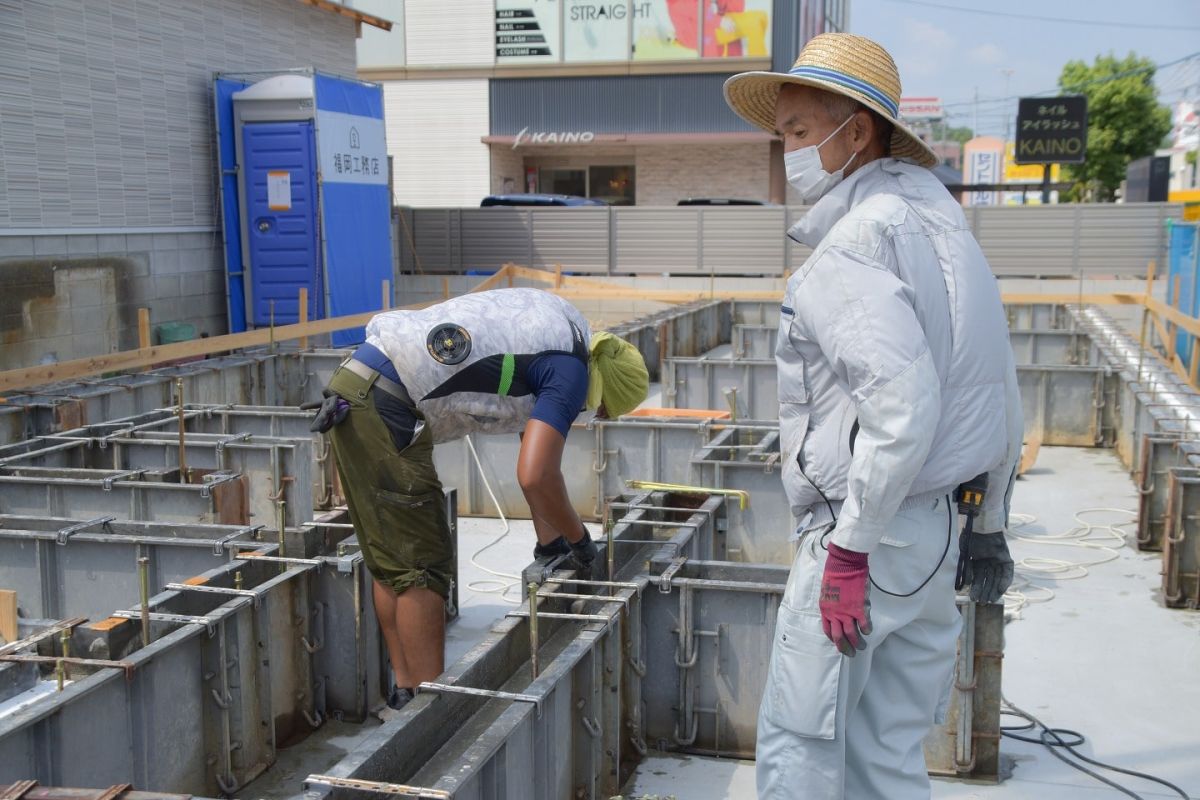 福岡県糟屋郡志免町05　注文住宅建築現場リポート②　～基礎工事・立ち上がりコン～