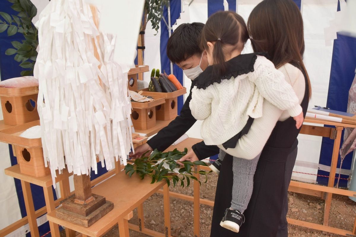 福岡県糟屋郡志免町07　注文住宅建築現場リポート①　～地鎮祭～