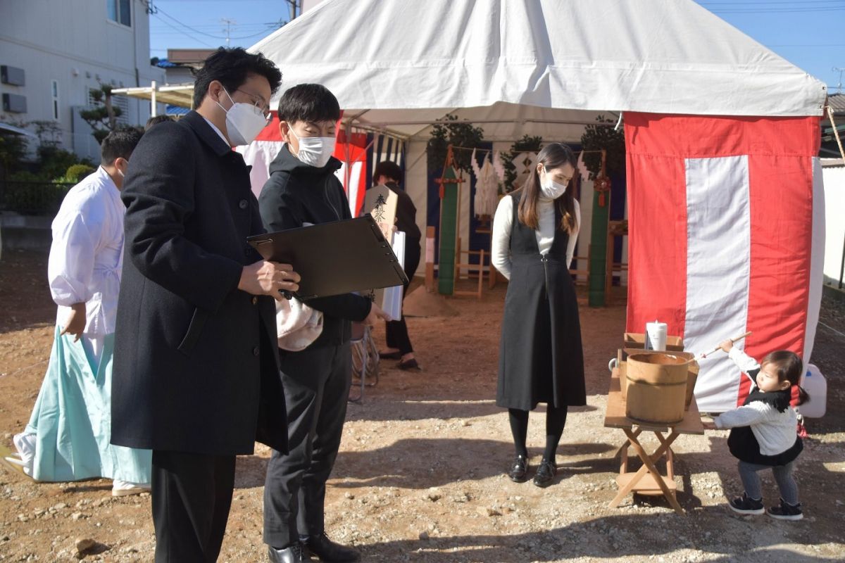 福岡県糟屋郡志免町07　注文住宅建築現場リポート①　～地鎮祭～